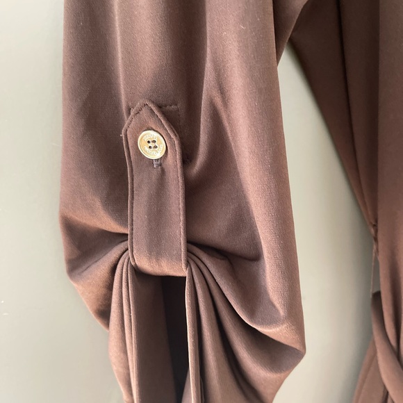 Michael Kors Sz 3x Maxi Dress Brown with Gold Details - Picture 7 of 15